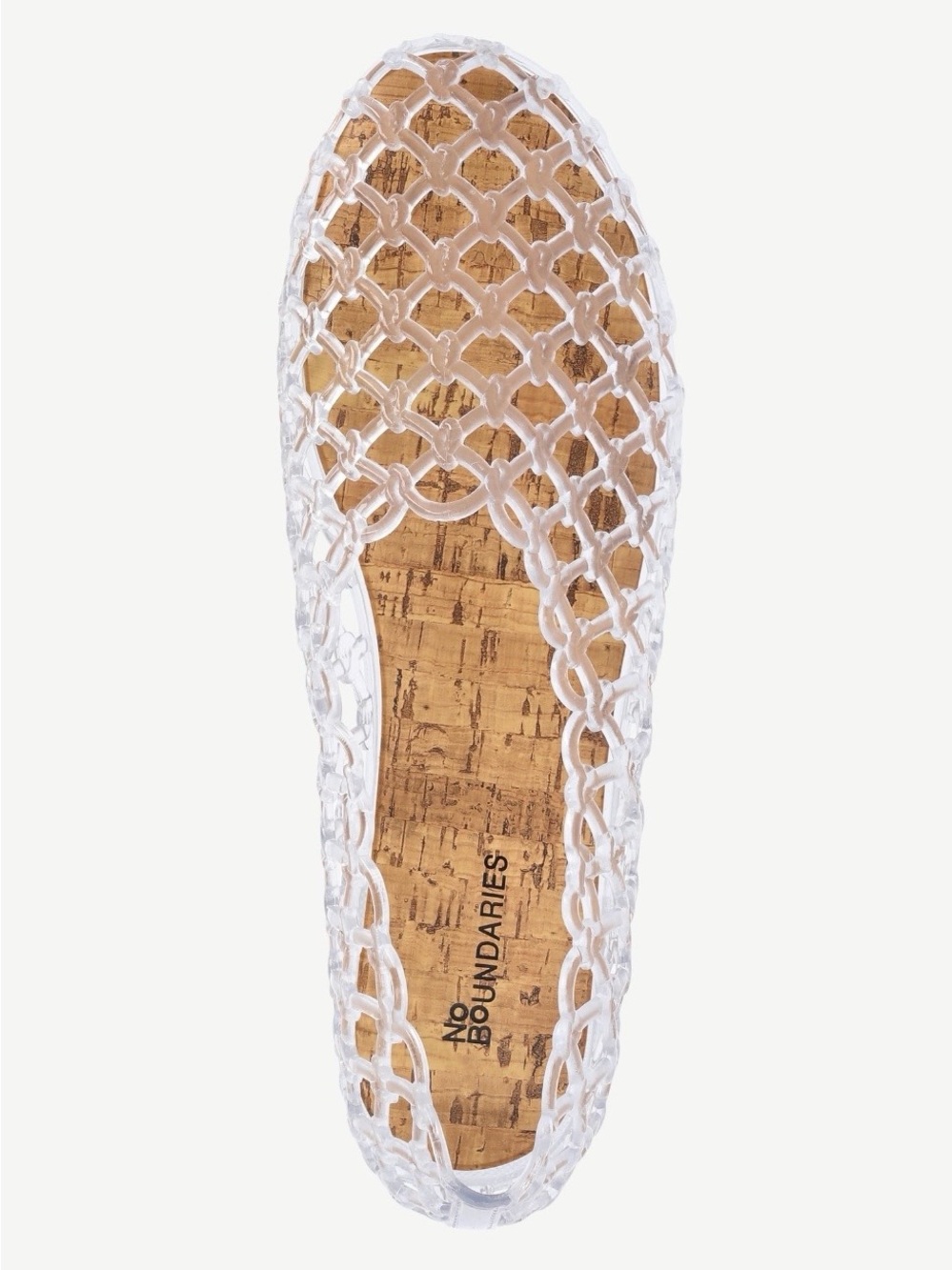 No Boundaries Clear Jelly Lattice Ballet Flats Women's 10 - Picture 10 of 10